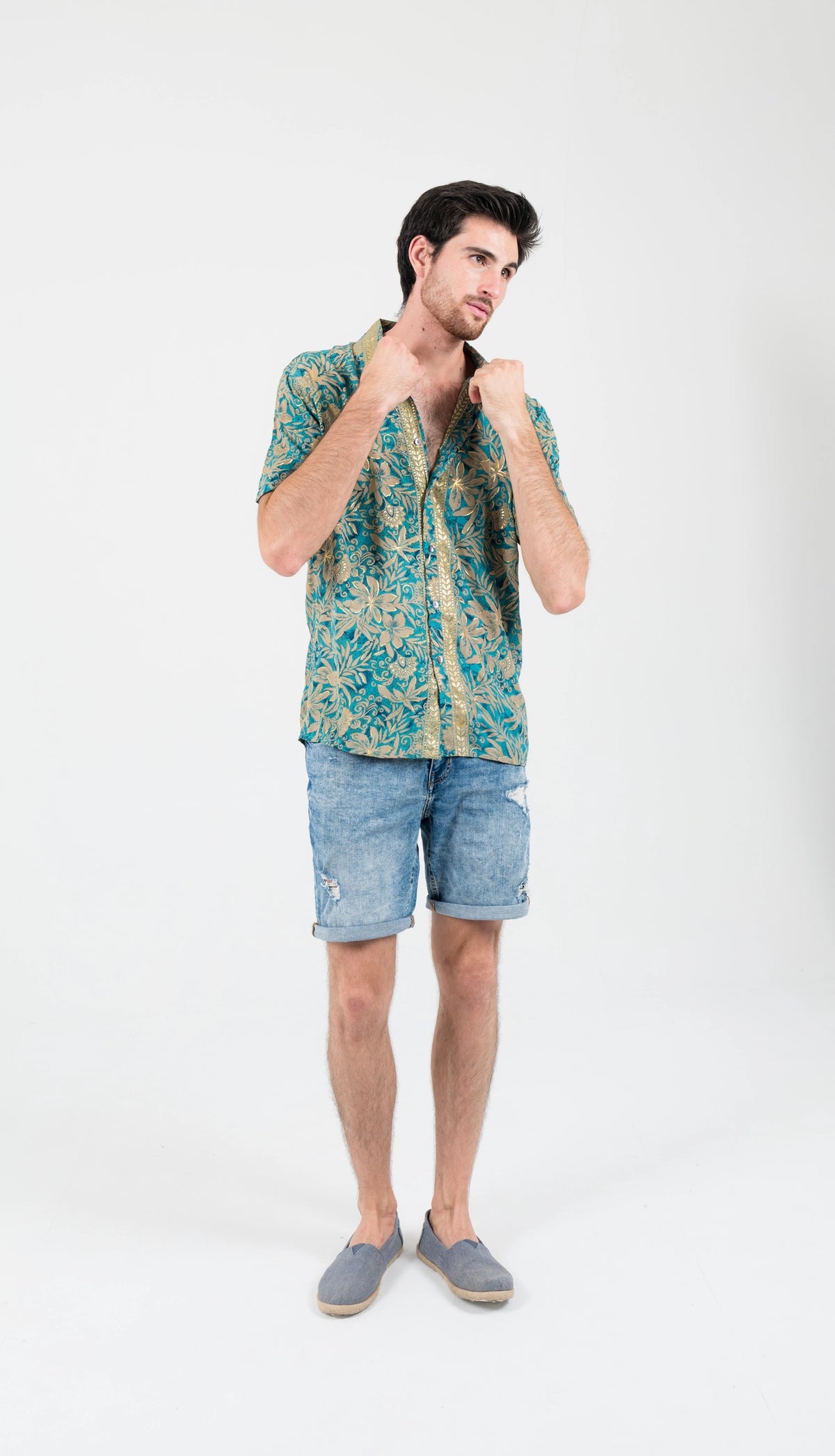 BOHO ANDALUZ – Men's Short-Sleeve Rayon Shirt (Bohemian Print, S–3XL)